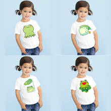 Criança bonito sapo t camisas crianças dos desenhos animados animais t-shirts verão crianças engraçado manga curta camiseta do bebê meninas meninos camisetas 2024 - compre barato