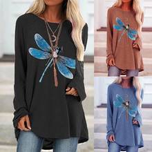 Женская Повседневная Осенняя блузка с длинным рукавом и круглым вырезом 2024 - купить недорого