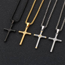 European and American stainless steel casting winding cross men and women pendant Punk style personality men's jewelry 2024 - buy cheap