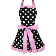 Lovely Sweetheart Kitchen Apron for Woman Girl Cotton Polka Dot Cooking Salon Pinafore Vintage Dress Christmas 2024 - buy cheap