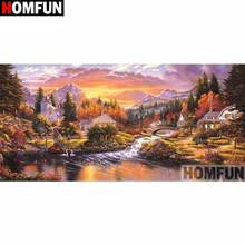 HOMFUN Full Square/Round Drill 5D DIY Diamond Painting "Lake forest landscape" Embroidery Cross Stitch 5D Home Decor Gift A30272 2024 - buy cheap