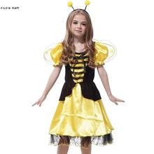 M-XL Girls Bee Cosplay Kids Children Halloween Insect Costumes Carnival Purim parade Stage show Masquerade Role Play party dress 2024 - buy cheap