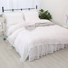 Jogo de cama de algodão, fronha de edredom, cobertura de cama branca, fronha de casamento, decoração de roupas de cama 2024 - compre barato