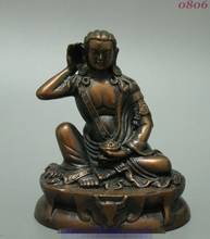 Тибет Тибетский чистый бронза, буддизм Архат миларепа Будда сиденье голова оленя статуя 2024 - купить недорого