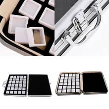 Luxury 60 Grids Zipper PU Leather Gem Storage Diamond Gemstone Display Jewelry Box 2024 - buy cheap