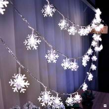LED Snowflake String Lights Snow Fairy Garland Decoration for Christmas tree New Year Room Valentine's day Battery Plug Operated 2024 - buy cheap