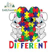 EARLFAMILY 13cm x 11.7cm for Rabbit Be Different Autism Puzzle Car Stickers Motorcycle Personality Decal Bumper Vinyl Car Wrap 2024 - buy cheap