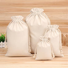 Saco de presente de algodão reutilizável, bolsa de linho com 10 leds para presente, casamento, natal, joias, embalagem 2024 - compre barato