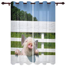 Pig Farm Railing Meadow Large Curtains For Living Dining Modern Simple Curtains Finished Curtains For Dining Room Bedroom 2024 - buy cheap