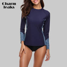 Charmleaks-traje de baño de manga larga para mujer, camiseta de ciclismo, Surf, Rushguard, para correr, UPF 50 + 2024 - compra barato