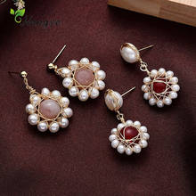 New Fashion Korean Design Natural Pearl Drop Earrings for Women Silver 925 Female Elegant Dangler Birthday Ear Jewelry Wholesale 2024 - buy cheap