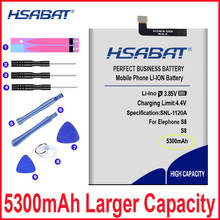 Hsabat bateria 5300mah para elephone s8 4g android 7.1.1 6.0, tela de alta qualidade, acumulador de substituição de telefone 2024 - compre barato