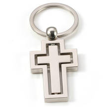 Cross Keychain Metal Men Women Rotatable Pendant Key Buckle Ring Cover Holder Jesus Portachiavi Brelok Trinket Llaveros Chaveiro 2024 - buy cheap