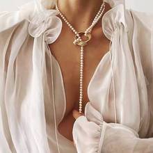 Collar de varias capas con perlas de Metal geométricas para mujer, joya moderna con personalidad, versátil, para clavícula, tendencia para fiesta, nuevo regalo, 2021 2024 - compra barato