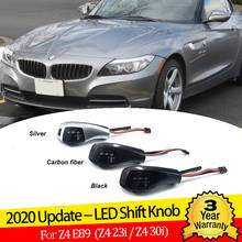 Perilla de palanca de cambio de marchas LED negra y plateada de fibra de carbono para BMW Z4 E89 23i 30i sDrive30i sDrive23i, accesorios automáticos 2024 - compra barato