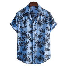 Fashion Palm Tree Print Hawaiian Aloha Shirt Men 2021 Summer New Short Sleeve Beach Shirts Men Harajuku Casual Shirt Male 3XL 2024 - buy cheap