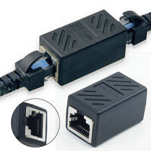 RJ45 Ethernet Сетевой удлинитель сетевого кабеля, адаптер, соединитель для кабелей, 2 шт. стандартный разъем RJ45 для 2 сетевых кабелей 2024 - купить недорого