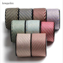 Kewgarden-cintas de satén a rayas de sarga bronceadas, 1 ", 1,5", 10 25 38mm, accesorios para el pelo DIY, cinta de embalaje hecha a mano, 20 yardas 2024 - compra barato