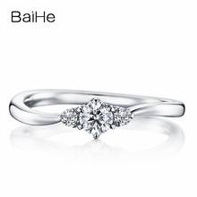 BAIHE Solid 10K White Gold(AU417) Certified 0.25ct Round 100% Moissanite Trendy Engagement Wedding Women Gift Fine Jewelry Ring 2024 - buy cheap