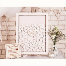 Guest Book Wedding Wooden with Hearts Personalized Guest Book Drop Box Frame Calligraphy Wedding Guestbook Custom Name and Date 2024 - buy cheap