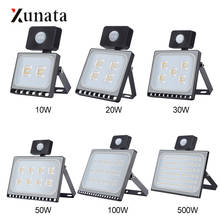 220V Motion Sensor LED Floodlight 10W/20W/30W/50W/100W Searchlight Induction LED Spotlight Waterproof Projector Lamp for Outdoor 2024 - buy cheap