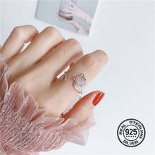 S925 Silver Rings For Women Opening Adjustable Crystal Cat Zircon Cute Simple Girlfriends Gifts Students Korean Fashion Jewelry 2024 - buy cheap