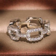 Anel de prata esterlina 925, joias clássicas da moda, joias com diamante, safira branca, aliança de casamento para mulheres 2024 - compre barato