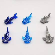 6pcs handmade murano glass Big head Shark figurines home aquarium decoration ornaments accessories miniature Sea Animals statues 2024 - buy cheap