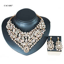 Luxury Jewelry Sets Women Party 2021 CHEAP Big Dubai Jewelry Set Gold Colorful Drop Earrings Necklace Set F1112 Statement CACARE 2024 - buy cheap