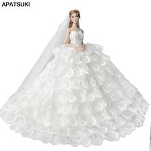 White High Fashion Doll Dress For Barbie Doll Outfits Princess Evening Party Gown Long Dresses Dolls Clothes Accessories 1/6 Toy 2024 - buy cheap