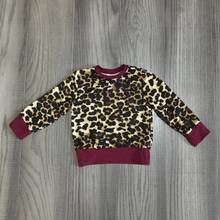 fall/winter WINE leopard ruffles T-shirt top ruffle long sleeves shirt icing raglans t-shirt milk silk cotton baby girl clothes 2024 - buy cheap