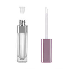 Recipientes vazios de brilho labial, 5ml, tubos de plástico roxo brilho labial, aplicador, frasco funil, tubos de gloss labial 2024 - compre barato