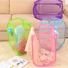 New Hot sale Foldable Clothes Storage Baskets Mesh Washing Dirty Clothes Laundry Basket Portable Sundrie Organizer Toy Container 2024 - buy cheap