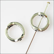 Fashion 35Pcs Tibetan Silver Color Round Circle Spacer Beads Frame Charms 13mm 2024 - buy cheap