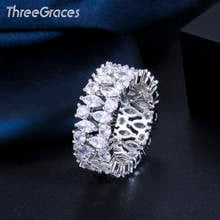 ThreeGraces 2020 Summer Sparkling Silver Color Cubic Zirconia Big Round CZ Party Engagement Rings for Women Jewelry RG131 2024 - buy cheap