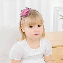 2pcs Double Lace Flower Elastic Hair Bands headband with Hair Bows for Baby Girls Handmade Hair Nylon Headwear Hair Accessories 2024 - buy cheap