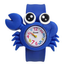 Relógio infantil à prova d'água, relógio fofo de silicone macio de caranguejo para crianças meninos e meninas, relógio de quartzo 2024 - compre barato