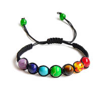 8mm natura Stone Beads Bracelet Adjustable Braided Rope Bangles Natural Lava Rock Men Women Yoga Healing Balance Bracelets 2024 - buy cheap