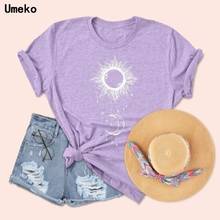 Женская футболка с круглым вырезом Umeko, разноцветная Повседневная футболка с принтом подсолнуха, 2020 2024 - купить недорого