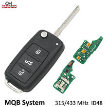 Mqb-sistema inteligente modificado, chave remota dobrável, 3 botões, 315mhz, 433mhz, chip hu66 2024 - compre barato