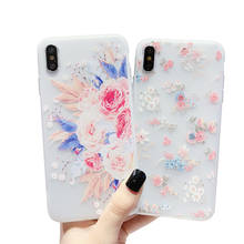 Fundas de teléfono con relieve 3D para iphone, funda de silicona suave con flores para iphone X, Xs, 7, 8, 6, 6s plus, 11 Pro Max, XR, se 2024 - compra barato