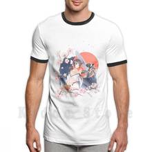 Camiseta con estampado de Spirits Of The Cherry Blossoms para hombre, Camisa de algodón, Kimono de Anime, paraguas, peces dorados, Koi, flor de cerezo, nueva 2024 - compra barato