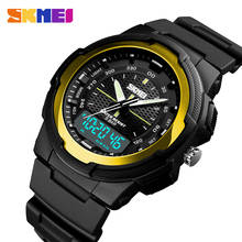 SKMEI 3 Time Men's Watch Stopwatch Week Wrist Watches Luminours Calendar Alarm 5Bar Waterproof Male Clock relogio masculino 1454 2024 - buy cheap