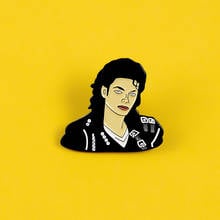 Famous singer pin, dripping alloy brooch, Mike Jackson cartoon enamel badge on sale 2024 - buy cheap