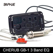 Cherub-preamplificador de guitarra acústica, ecualizador EQ de 3 bandas con muesca/fase/Mid Freq. Y sintonizador LED negro, serie GB-1 2024 - compra barato