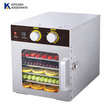 ST04-deshidratador de frutas eléctrico, 220V, 110V, máquina comercial de acero inoxidable, deshidratador de alimentos con bandejas, temporizador, secador de alimentos 2024 - compra barato