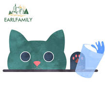 Earlfamily 13cm x 6.4cm para peeking gato vidro etiqueta do carro creativite prancha tronco decalque impermeável protetor solar vinil envoltório carro 2024 - compre barato