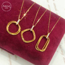 Aazuo ювелирные украшения 100% реальный из 18-ти кратного желтого золота настоящие бриллианты Классический круглый квадратный прямоугольное ожерелье gifted для женщин вечерние Au750 2024 - купить недорого