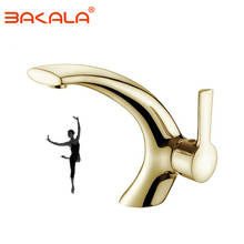 BAKALA Bathroom gold bathroom faucets Basin Faucet Gold finish Brass Mixer Tap with ceramic torneiras para banheiro F6141-2 2024 - buy cheap