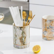 Light Luxury Ceramic Chopstick Holder Household Drain Chopstick Cage Knife Fork Spoon Storage Box Kitchen Rack Storage Supplies 2024 - buy cheap